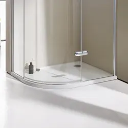 HÜPPE Purano Viertelkreisduschwanne 80 x 90 cm - Duschwannen in Weiß mit flacher Bauweise und Rutschhemmung für mehr Sicherheit, ideal für moderne Badezimmer.