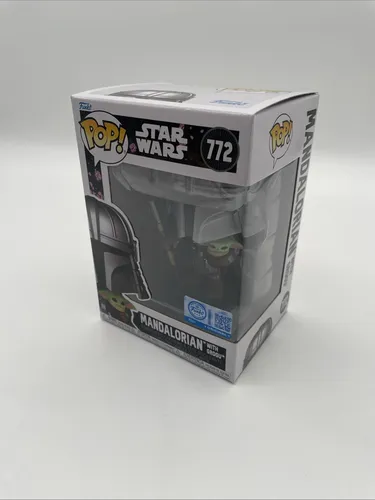Funko Pop! Star Wars Impressions Mandalorian With Grogu Exclusive Figur Silber - Actionfiguren – Exklusive Sammelfigur mit einzigartigem, geformtem Finish, das die ikonische Verbindung zwischen Mandalorianer und Grogu kunstvoll einfängt.