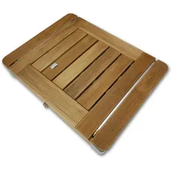 Mobile Gartendusche aus massivem Teak-Holz - Hochwertige Bodendusche für Garten, Camping oder Pool, aus wetterbeständigem Teak-Holz für extreme Langlebigkeit und Stabilität.