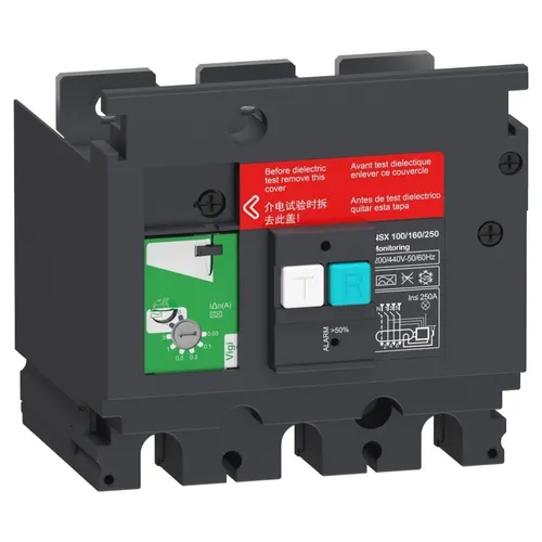 Schneider Electric LV429498 Kleinverteilerzubehör - Verteilerschrank-Zubehör, Vigi-Zusatzmodul für ComPact NSX 100/160/250 mit Fehlerstromalarm für erhöhte Sicherheit.