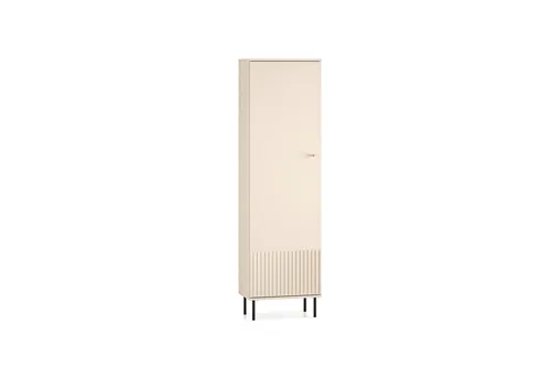 Marmex Sophie 12 Garderobe - Schmaler Garderobenschrank mit gefrästen Lamellen und Soft-Close-System, ideal für Schlafzimmer, Diele und Flur. Modernes Design in Cashmere und goldgebürsteten Metallgriffen.