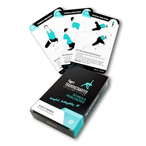 figgrs® Dehnen & Mobilisieren - 57 Trainingskarten mit 50 Fitnessübungen I mehr Beweglichkeit, Stretching ohne Gerät I Dehnübungen zuhause & überall I Von Anfänger bis Profi