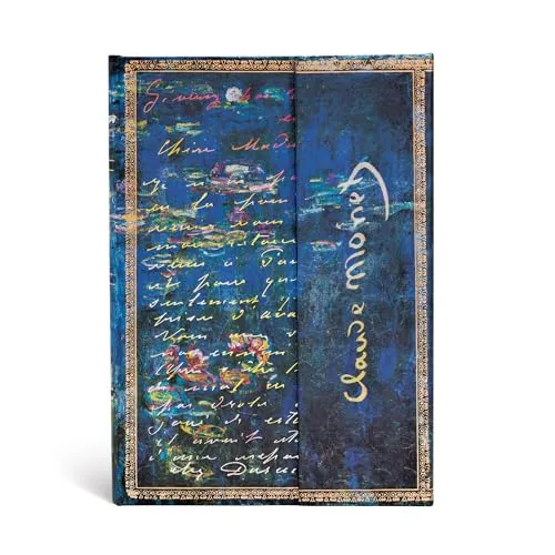 Paperblanks Faszinierende Handschriften Monet Seerosen, Briefe an Morisot Notizbuch Midi Liniert, Midi (180 x 130 mm)