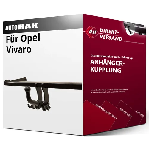 Abnehmbare Auto Hak Anhängerkupplung für Opel Vivaro (03.2019-heute) - Anhängerkupplung von Auto Hak, abnehmbar mit einer Anhängelast von 2600 kg. Keine Eintragung in Fahrzeugpapiere nötig, ideal für flexible Nutzung.