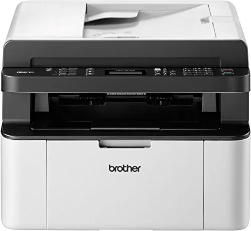 Brother MFC-1910W Kompaktes 4-in-1 Monochrom Monolaser-Multifunktionsgerät (Drucken, scannen, kopieren, faxen, 20 Seiten/Min.) grau/weiß