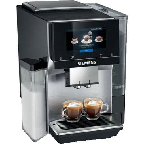 SIEMENS TQ713D03 EQ700 Kaffeevollautomat Edelstahl - Kaffeevollautomat mit intuitivem 5" Full-Touch-Display, perfekter Milchlösung und Cold Brew-Funktion für erfrischenden Genuss. Hochwertiges Design und automatische Reinigung des Milchsystems.