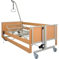 aks L4 Pflegebett mit Metallgitter - Medizinischer Bedarf: Elektrisch verstellbares Pflegebett mit integrierter Aufstehhilfe und absenkbaren Seitengittern für maximale Sicherheit und Flexibilität.