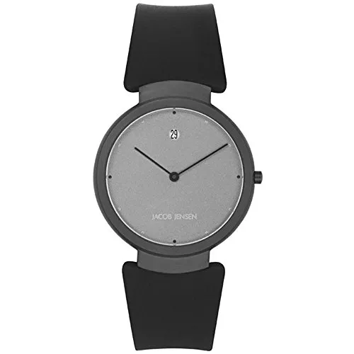 Jacob Jensen Damen-Armbanduhr 35mm mit Kautschukarmband - Elegante Jacob Jensen Damen-Armbanduhr mit 35mm Gehäuse aus vergoldetem Edelstahl und strapazierfähigem Kautschukarmband. Stilvoll und perfekt für jeden Anlass! Ideal für modebewusste Frauen, die Wert auf Qualität legen.