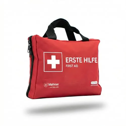 Flexeo Erste-Hilfe-Tasche Discovery, 105-teilig gefüllt - Erste-Hilfe-Set für Haushalt & Arbeitsplatz, perfekt für Reisen & Freizeit mit 105 Teilen, handlich und aus robustem Nylon.