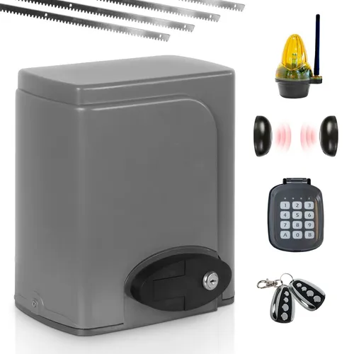 TIMBERTECH® Schiebetorantrieb 600kg - Antriebe für moderne Hoftore, mit schlüssellosem Zugang und Smart Home Kompatibilität, ideal für Tore bis 4 m und 600 kg.