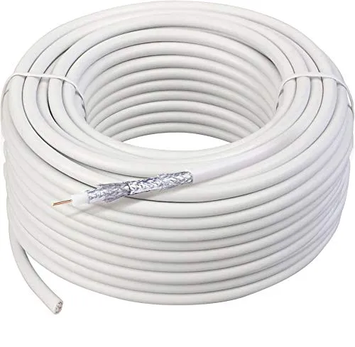 Schwaiger Koaxialkabel 115 dB 50M - HiFi-Kabel, hochdämpfendes 115 dB Koaxialkabel für störungsfreien Empfang und universelle Kompatibilität.