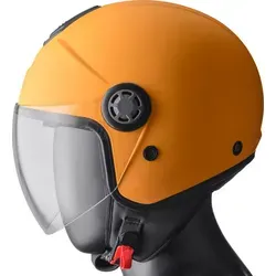 GMS-Moto Gelato Melon Jethelm - Orange - S - Leichter Jethelm aus Polycarbonat mit ECE 22.06 Zertifizierung. Integrierte Sonnenblende und kratzfestes Visier sorgen für besten Komfort beim Fahren. Ideal für stilbewusste Motorradfahrer.