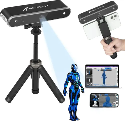 Revopoint POP 3 Plus 3D Scanner - Advanced Edition - 3D Scanner mit 20% höherer Genauigkeit und optischem Zoom. Ideal für präzise Projekte dank verbesserter Farbgenauigkeit und schneller Scangeschwindigkeit von 18 fps.