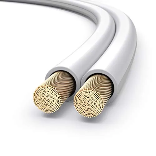 PureLink Lautsprecherkabel OFC 2 x 2,50mm² (0,20mm), 15,0m, weiß - Hochwertiges Lautsprecherkabel für optimale Klangübertragung, 15m Länge, ideal für Heimkino- und Hi-Fi-Anlagen, sorgt für erstklassigen Sound.