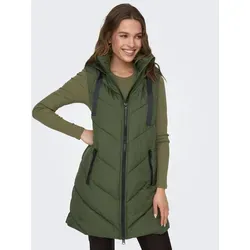 JDY Steppweste JDYSKYLAR LIFE HOOD WAISTCOAT grün XS (34) - Funktionsjacke mit wärmendem Steppmaterial, pflegeleicht und ideal für modische Outdoor-Aktivitäten. Mit hochschließendem Kragen und praktischen Eingrifftaschen.