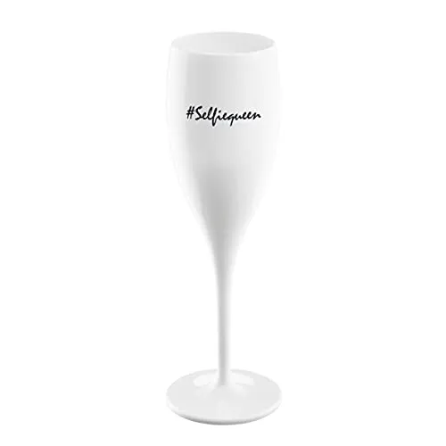 Koziol Glas mit Spruch CHEERS No. 1, bruchsicheres und stoßfestes Sektglas, aus thermoplastischem Material, isoliert 4x besser als Glas, 100 ml, 1 Stück