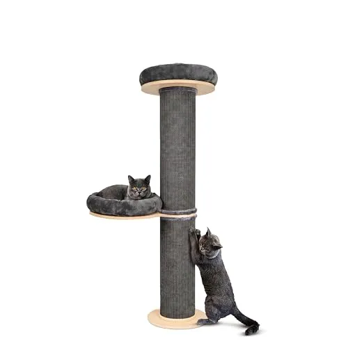 PET VIOLET Kratzbaum wandmontierbar 126 cm hoch – stabiler Katzenbaum mit hochwertigem Sisal - Hochwertiger Kratzbaum mit robustem Sisal für langlebigen Kratzkomfort. Die komfortablen Kissen sind rutschfest und waschbar. Ideal für große Katzen und Mehrkatzen-Haushalte, mit sicherer Wandbefestigung für maximale Stabilität.