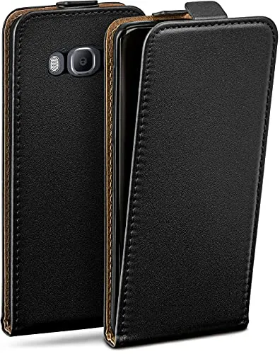 moex Flip Case für Samsung Galaxy J7 (2016) Hülle klappbar mit 360 Grad Schutz, Handyhülle mit Displayschutz, PU Leder Handytasche Lederhülle, Flip Case Cover Klapphülle, Schwarz