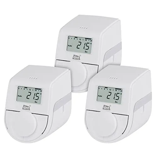 dnt 3er-Set Heizkörperthermostat ThermoTune - Programmierbare Thermostate, Stand-alone Lösung mit ca. 4 Jahren Batterielaufzeit für effiziente Heizungssteuerung und Energiekostensenkung.
