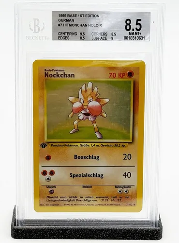 The Pokémon Company Sammelkarte Pokemon 7/102 Nockchan 1st Edition BGS8.5 - Seltene Sammelkarte aus der 1st Edition, ideal für Sammler und Liebhaber. Hochwertige BGS8.5 Bewertung garantiert besonderen Wert.