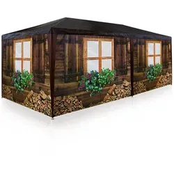 Deuba Pavillon 3x6m - Almhütte für Apres Ski und Oktoberfest - Robustes Partyzelt aus Stahl und Kunststoff, ideal für Festlichkeiten im Freien und bietet Schutz vor Wetterbedingungen.