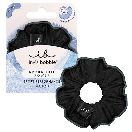 invisibobble Haargummi Schwarz Scrunchie Power Black Panther, Haargummis starker Halt für den Sport, Scrunchies Grau Schwarz, designed im Herzen Münchens