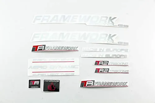 Fahrrad DEKOR Satz Aufkleber Rahmen Frame Decal Sticker Framework Silber rot