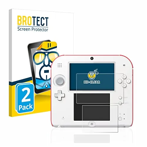 BROTECT 2 Stück Schutzfolie für Nintendo 2DS Displayschutz Folie Made in Germany, Ultra-Klar
