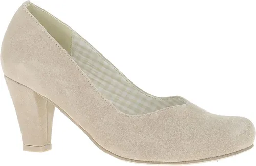 Pumps Marie Beige 37 – Elegante Trachtenschuhe - Die Pumps Marie Beige sind die perfekten Trachtenschuhe für Damen. Aus weichem Veloursleder gefertigt, bieten sie hohen Tragekomfort und passen ideal zu Dirndln. Mit einer Absatzhöhe von 6,5 cm sind sie ideal für festliche Anlässe.