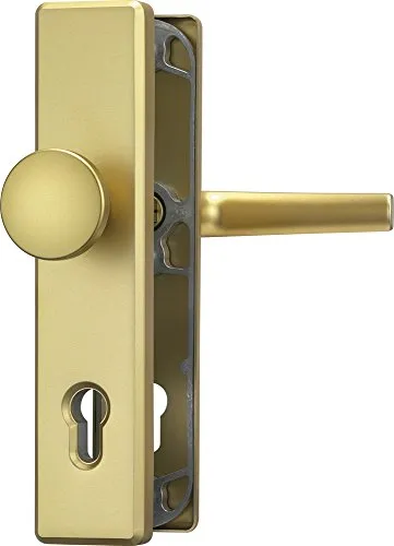 ABUS Tür-Schutzbeschlag HLS214 F3, 08304 - Hochwertiger Schutz für Ihre Eingangstür - Türsicherungen mit 10 mm Vierkant und 92 mm Abstand, bietet zusätzlichen Schutz durch robustes Abdeckschild und einfache Handhabung.
