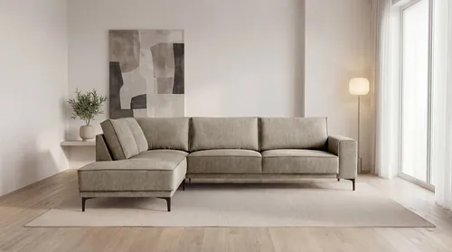 OTTO home Ecksofa OLAND L-Form, B: 289 cm, Skandi-Design, Struktur, Flachgewebe, Luxus-Microfaser, Boucle