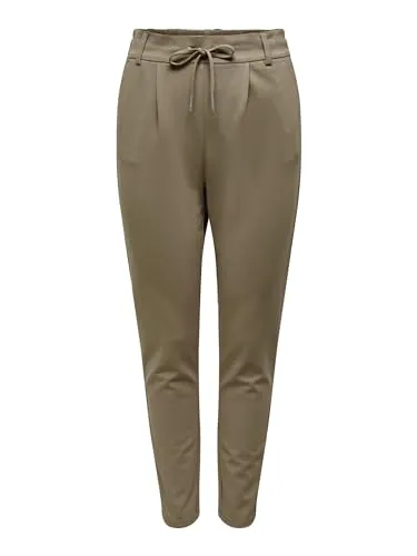 ONLY Damen Onlpoptrash Life Easy Col Pant PNT Noos Regular Fit Hose Mit Kordelzugverschluss Für Lounge Und Freizeit, Caribou,XL / 34L