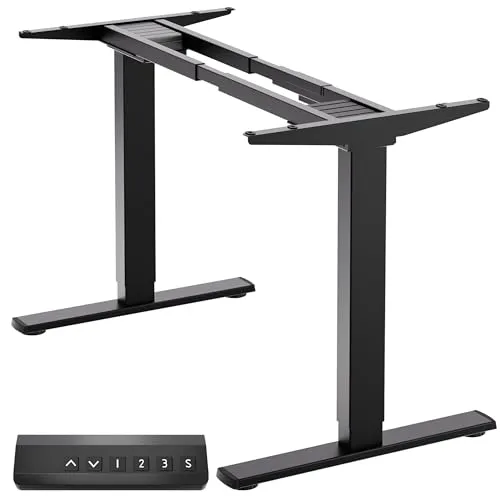 ONKRON höhenverstellbarer Schreibtisch CDF222E-B - Schreibtisch mit 2 Motoren, stufenlos höhenverstellbar von 73-120 cm, trägt bis zu 100 kg und bietet 3 Memory-Steuerung für individuellen Komfort am Arbeitsplatz.