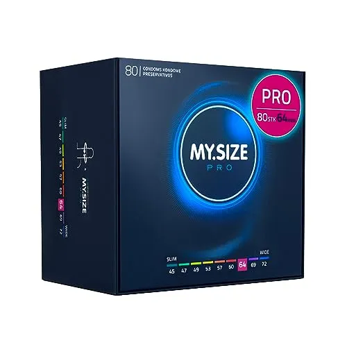 MY.SIZE PRO Kondom Größe 6, 64mm - 80 Stück für perfekten Sitz - Kondome für Männer mit kompromisslos perfektem Sitz, allergen- und geruchsfrei, aus nachhaltigem VYTEX-Latex für intensives Gefühl. Ideal für Sicherheit und Lust.
