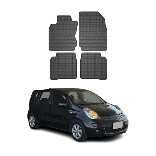 OMAC Auto-Fußmatten für Nissan Note 2006-2012 - Fahrzeugspezifische Gummimatten, rutschfest, wasserdicht und leicht zu reinigen – idealer Schutz für den Innenraum Ihres Fahrzeugs.