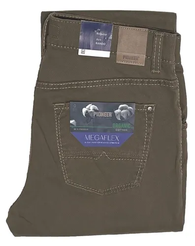Pioneer Rando 16741 Megaflex Stretch Stoffhose - Herren Jeans in Beige, ideal für Business und Freizeit, mit bequemem Stretch und geradem Bein für optimalen Tragekomfort.