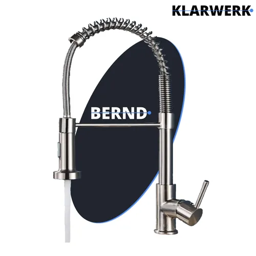 Bernd Gastronomie Wasserhahn | Flexible Armatur aus Edelstahl - Hochwertige Armatur aus rostfreiem Edelstahl, 360° drehbar mit flexibler Brause. Ideal für Gastronomie und Zuhause. Duschmodus per Knopfdruck für einfache Handhabung.