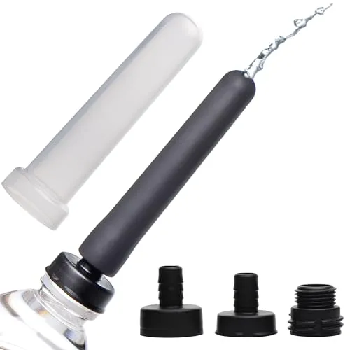 XR Brands - Clean Stream XR Brands - Clean Stream - Enema Klistiere Analdusche Wasserflaschen Adapter set in Reisegröβe - Schwarz, 4.5" Length x 0.95" Width