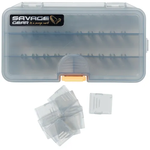 Savage Gear Tacklebox Smoke Lurebox 16,1x9,1x3,1cm, Angelbox, Box für Kunstköder