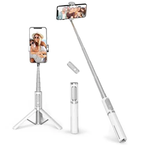 ATUMTEK Bluetooth Selfie-Stick Stativ 3 in 1 - Selfie-Stangen mit integriertem Stativ, 360° drehbar und kabelloser Fernbedienung für müheloses Fotografieren und Videos in perfektem Winkel.
