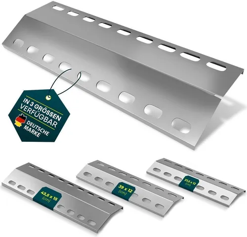 Yourkon Edelstahl Flammblech43,5 x 15 x 3 cm 4 Stück
