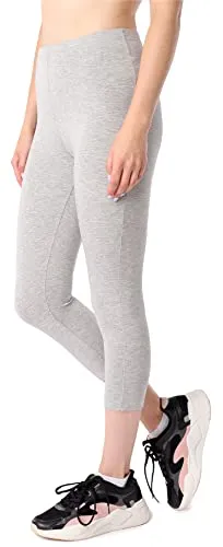 Merry Style Damen Capri 3/4 Leggings aus Viskose Sportleggings MS10-413 (Melange, S)