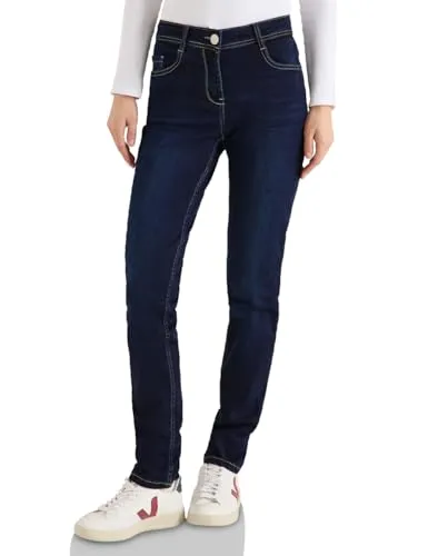 Cecil Style NOS Scarlett Dark Blue Jeans Größe 29i/32 - Moderne Jeans im dunklen Waschlook, ideal für jeden Anlass. Bequem und stylish – perfekt für deinen Alltag!