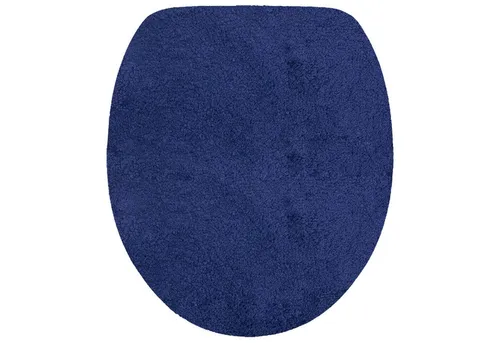 NYVI Badematte WC Vorleger ohne Ausschnitt NYVISpa Lasalle Navy Toiletten Teppich, Höhe 20 mm, Polyester, Rutschfest, Saugstark, Schnell Trocknend, Fußbodenheizung geeignet