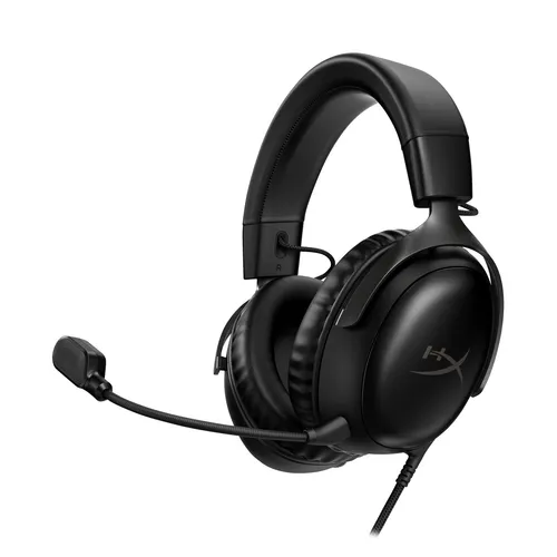 HyperX Cloud III Wired Gaming Headset - Schwarz, ultraleicht und robust für PC, PS5, Xbox Series X S, mit Rauschunterdrückung und abnehmbarem Mikrofon