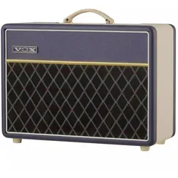 Vox LTD Custom AC-10 C1 2-Tone Blue Cream E-Gitarrenverstärker - Kompakter E-Gitarrenverstärker mit sattem Röhrenton und klassischem Top-Boost-Sound. Ideal für Studio, Bühne und Zuhause, ausgestattet mit Reverb und Mastervolume für vielseitige Klangerlebnisse.