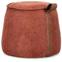 Pouf Anila aus Chenille-Stoff, Ginger - Hocker mit stilvollem Design und praktischer Funktionalität, ideal als Fußhocker oder dekoratives Element für jeden Raum.