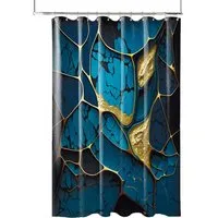 SANILO Duschvorhang Marmor Cobalt 180 x 200 cm – Pflegeleicht und Wasserdicht - Hochwertiger Duschvorhang aus 100% Polyester mit rostfreien Ösen. Einfach anzubringen, 100% wasserdicht und pflegeleicht bei 30°C. Ideal für mehr Sicherheit und Hygiene im Badezimmer.