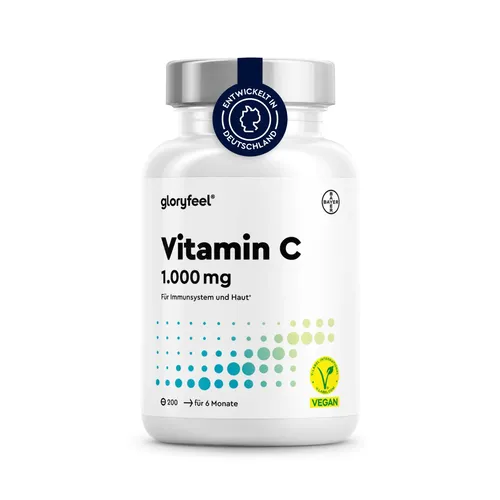 Vitamin C 1000 mg pro Tablette - Immun-Support - 200 Tabletten  für 7 Monate
