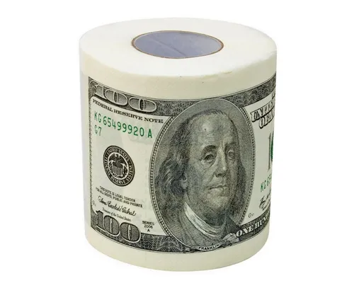Goods+Gadgets Papierdekoration GOODS+GADGETS Dollar Motiv Klopapier – $100 Dollar Papierrolle, Toilettenpapier USD Toilet Paper Scherzartikel